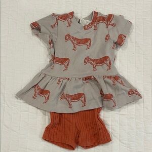 Kate Quinn Gray and Rust Kids Matching Set